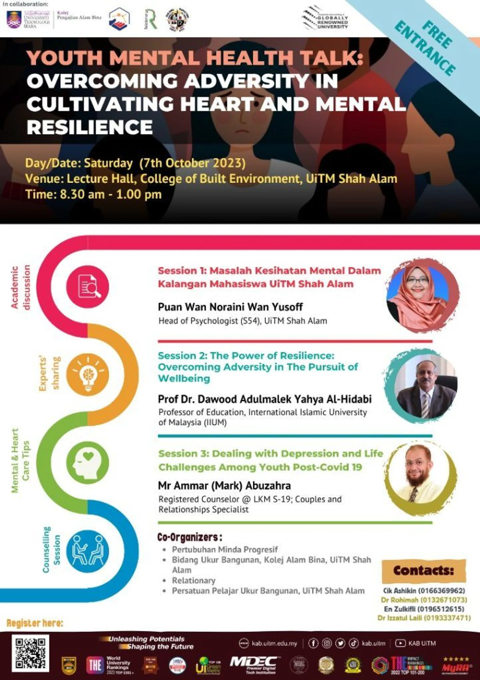 PMP X UITM SHAH ALAM, MENTAL HEALTH TALK: OVERCOMING ADVERSITY IN CULTIVATING HEART & MENTAL RESILIENCE