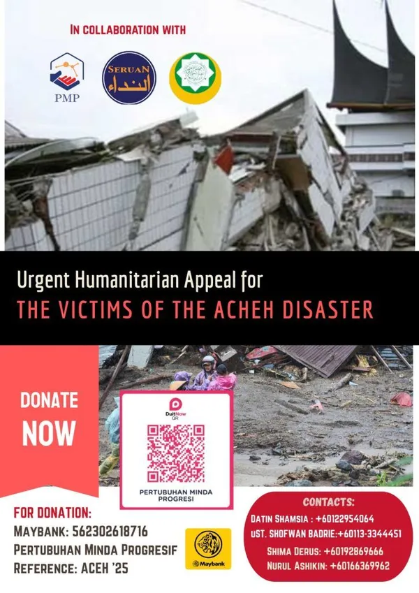 URGENT HUMANITARIAN APPEAL FOR THE VICTIMS OF THE ACHEH DISASTER