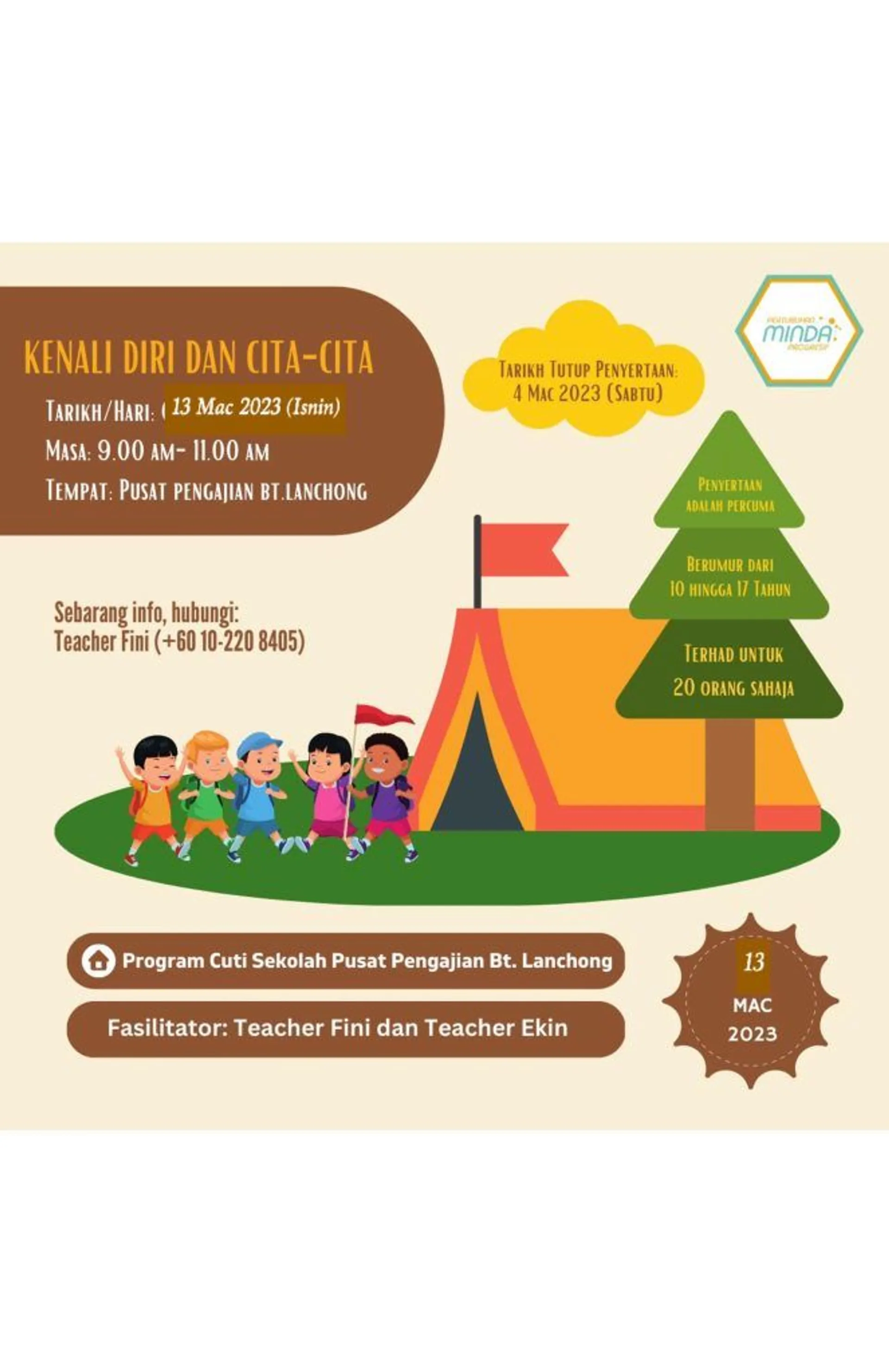 School holidays camp at Pusat Pengajian PPRT Bukit Lanchong